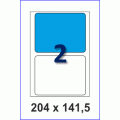 Этикетка А4-2 (204 х 141,5), 100 листов - закругленные углы