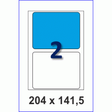 Этикетка в листах А4, 2 шт на листе, размер 210х141,5, упаковка 100 листов, закругленные углы