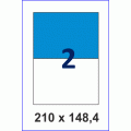 Этикетка А4-2 (210 х 148,4), 100 листов - прямые углы