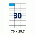 Этикетка А4-30 (70 х 29,7), 100 листов - прямые углы