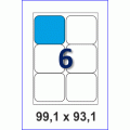 Этикетка А4-6 (99,1 х 93,1), 100 листов - закругленные углы